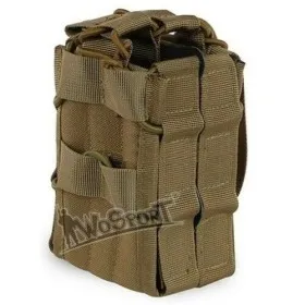 DOPPIA TASCA PORTA CARICATORE M4 SOFTAIR AD ESTRAZIONE RAPIDA TAN WO-MG10T