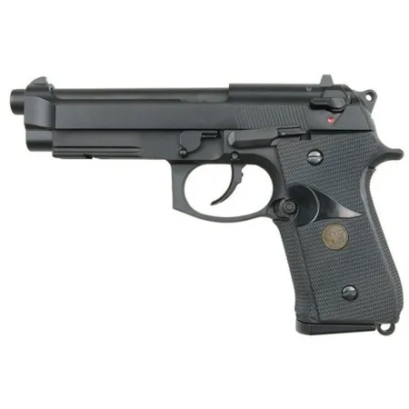 WE W048B softair pistol M9 M9A1 full metal black front view