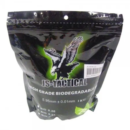 JS-TACTICAL BUSTA 1KG PALLINI SOFTAIR BIODEGRADABILI 0,23G BIANCHI JS-BIO0.23