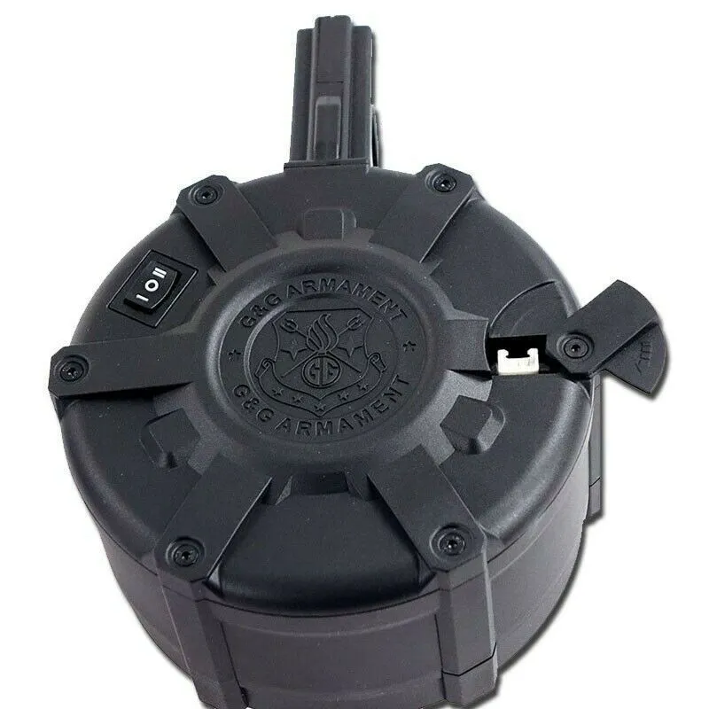 AUTO WINDING DRUM MAG 2300BBS FOR M4 M16 BATTERY INCLUDED G08170 G&G
