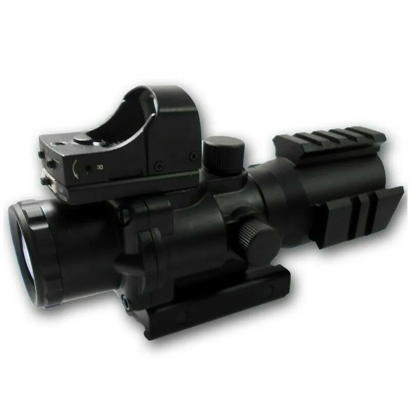 JS-TACTICAL RIFLE SCOPE AND RED GREEN DOT SIGHT COMBO JS-4*32-HD107