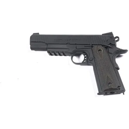 CO2 BLOW BACK PISTOL COLT 1911 FULL METAL RAIL GUN FULL METAL BLOW BACK  BLACK CYBERGUN 180524