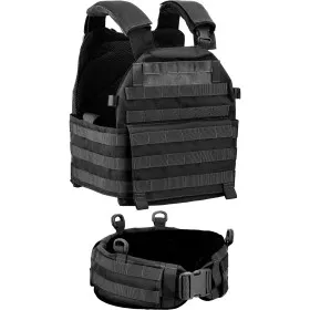 DEFCON 5 TACTICAL VEST  MOLLE CARRIER BODY ARMOUR CON CINTURONE NERO D5-BAV13 B