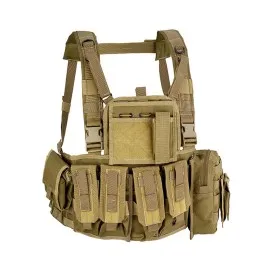DEFCON 5 TACTICAL VEST MOLLE RECON CHEST RIG COYOTE D5-RC901 CT