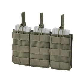 DEFCON 5 TRIPLE OPEN MOLLE MAGAZINE POUCH 1000 DEN M4 OD GREEN M4AK3DO OD