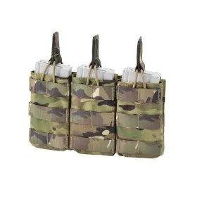 DEFCON 5 TRIPLE OPEN MOLLE MAGAZINE POUCH 1000 DEN M4 MULTICAM M4AK3DO MC