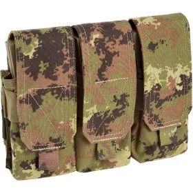DEFCON 5 TRIPLE MOLLE MAGAZINE POUCH FOR 6 MAGAZINE M4 5.56 ITALIAN CAMO D5-M4AK3 VI