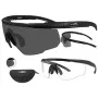 WILEY X SABER ADVANCED SMOKE CLEAR RUST LENSES - BLACK FRAME WY-SABER308