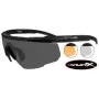 WILEY X SABER ADVANCED SMOKE CLEAR RUST LENSES - BLACK FRAME WY-SABER308