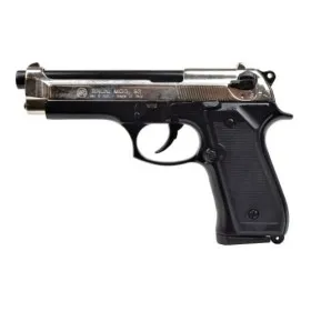 BRUNI PISTOLA A SALVE SCACCIACANI 92 CALIBRO 9MM NIKEL NERA BR-1305BN
