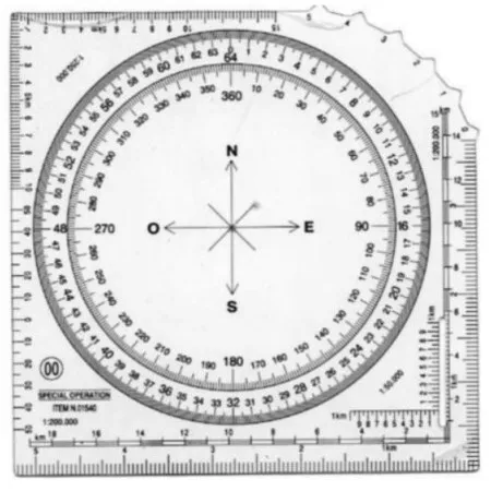 COORDINATOMETRO CARTOGRAFICO SOFTAIR MILITARE PVC CM 10,50 X 10,50 CARTOGRAFIA