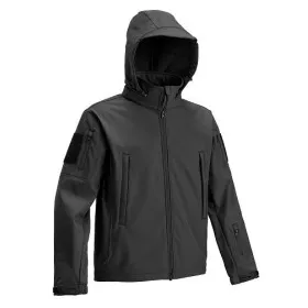 DEFCON 5 GIACCA TATTICA SOFTSHELL CON CAPPUCCIO STACCABILE BLACK D5-3430 B