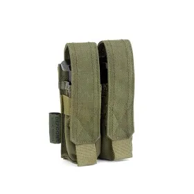 DEFCON 5 TASCA 1000 DEN PORTA CARICATORE PISTOLA DOPPIO 9MM OD GREEN D5-PM02 OD
