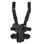 VEGA HOLSTER VKLZ8 POLYMER THIGH HOLSTER FOR PISTOLS WITH TACTICAL TORCH AND LASER - BLACK GREEN TAN