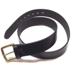 VEGA HOLSTER 1C00 LEATHER BELT SOLID BLACK BRASS BUKLE 4 CM