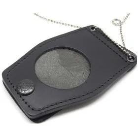 VEGA HOLSTER 1WB09 PORTA PLACCA CUOIO CON CATENELLA COLLANA PER PLACCA TONDA DA 5CM