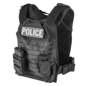 VEGA HOLSTER 2ET11 GILET TATTICO MILITARE NERO PORTA PIASTRE CON SISTEMA MOLLE