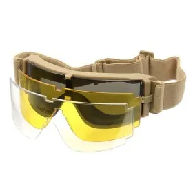 OCCHIALI DI PROTEZIONE FASCIA ELASTICA X800 STILE CON 3 LENTI DI RICAMBIO YH306 TAN