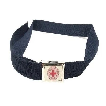 VEGA HOLSTER 2V77 BLUE CANVAS BELT H 4CM X 130 CM RED CROSS METAL BUCKLE