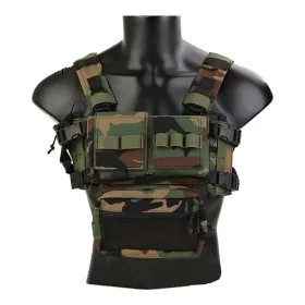 AIRSOFT TACTICAL VEST MICRO MK3 CHEST RIG WOODLAND EMERSON EM2961WL