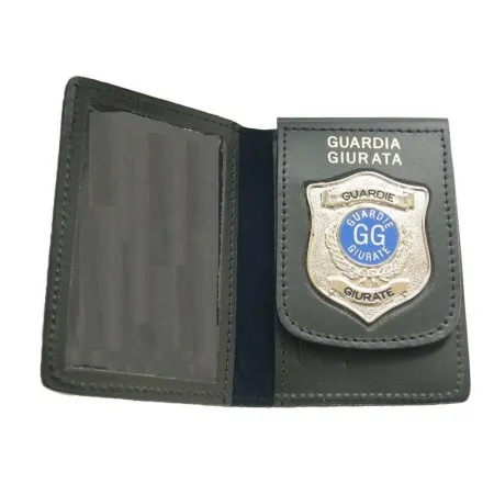 Vega Holster 1WD152 portafoglio pelle nera con placca Guardia Giurata