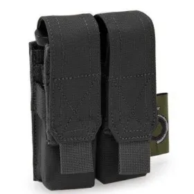 OUTAC DOUBLE PISTOL POUCH TASCA DOPPIA PORTA CARICATORE 9MM BLACK OT-PM023 B