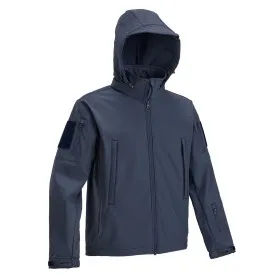 DEFCON 5 GIACCA TATTICA SOFTSHELL CON CAPPUCCIO STACCABILE NAVY BLUE D5-3430 BN