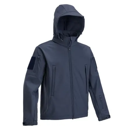 DEFCON 5 GIACCA TATTICA SOFTSHELL CON CAPPUCCIO STACCABILE NAVY BLUE D5-3430 BN