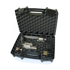 VALIGIA CUSTODIA RIGIDA PER PISTOLA 2 POSTI CM 37X28X13 NERA MEGALINE MG-560