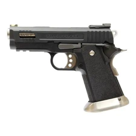 PISTOLA SOFTAIR A GAS HI-CAPA 3.8 WET-1 VELOCIRAPTOR NERA WE METAL SLIDE BLOWBACK WH7WET-1