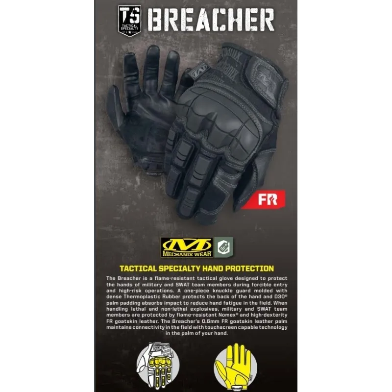 MECHANIX TACTICAL GLOVES MILITARY BREACHER IN NOMEX FLAMERESISTANT MX