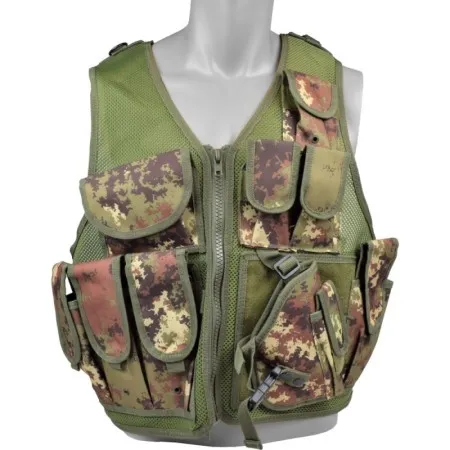 softair tactical vest vegetato 10 pockets