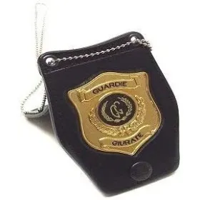 VEGA HOLSTER 1WB110 PORTA PLACCA CUOIO CON CATENA DA COLLO GUARDIA GIURATE GPG