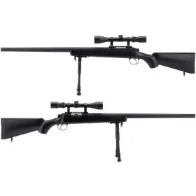 FUCILE SOFTAIR SNIPER BOLT ACTION VSR 10 A MOLLA CON BIPIEDE NERO E OTTICA WELL MB03BB-O FUCILE SOFTAIR SNIPER BOLT ACTION VSR 10 A MOLLA CON BIPIEDE NERO E OTTICA WELL MB03BB-O
