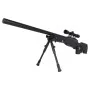 WELL AIRSOFT SNIPER SPRING POWERED RIFLE WITH BIPOD, 4X32 SCOPE BLACK MB01BB-O