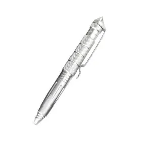 PENNA TATTICA QUALITY TACTICAL PEN COLORE SILVER IN ALLUMINIO CON FRANGIVETRO