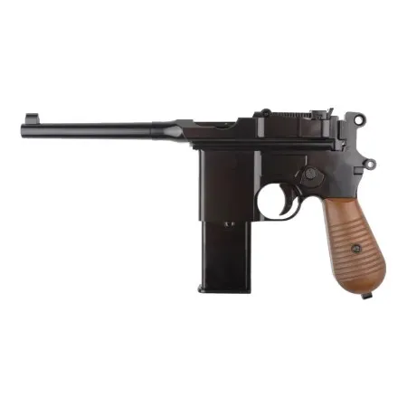 PISTOLA SOFTAIR A GAS 712 NERA CORPO IN METALLO CALCIO IN FINTO LEGNO WE  WE-712B