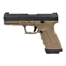 WE GAS PISTOL GP1799 T2 BLACK/TAN/SILVER WGP-2
