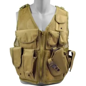 GILET TATTICO SOFTAIR TACTICAL VEST TAN CON 10 TASCHE E FONDINA 06557TAN