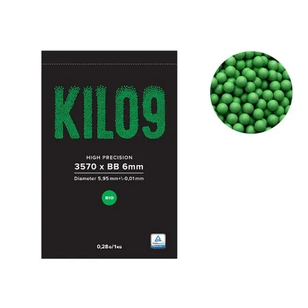 KILO 0,28G BIODEGRADABLE GREEN PRECISION 6MM AIRSOFT BB - 3570RD 0.28G 1KG-BIO