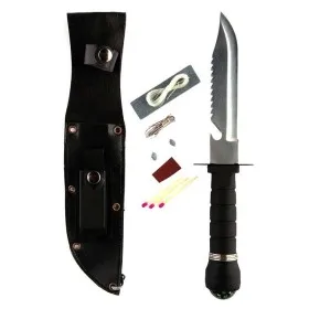 BLACK SURVIVAL KNIFE WITH COMPASS FOSCO 455415