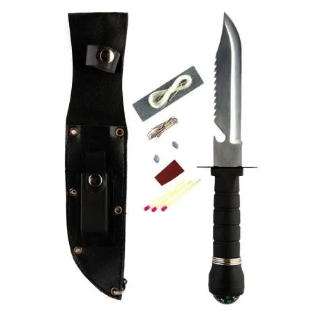 WOODLAND SURVIVAL KNIFE WITH COMPASS FOSCO 455415