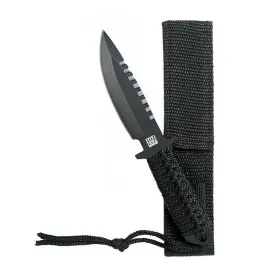 COLTELLO NERO SURVIVAL PARACORD RECON 7 POLLICI LAMA IN ACCIAIO CON FODERO 101 INC  455460 BK