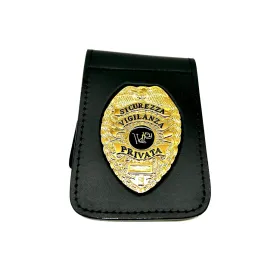 VEGA HOLSTER 1WH48 PATELLA IN PELLE PER PORTAFOGLIO CON PLACCA SICUREZZA VIGILANZA PRIVATA