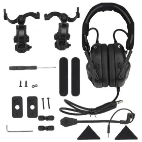 WOSPORT GEN. 5 COMMUNICATION HEADSET KIT WITH SOUND PICKUP AND NOISE REDUCTION BLACK WO-HD19