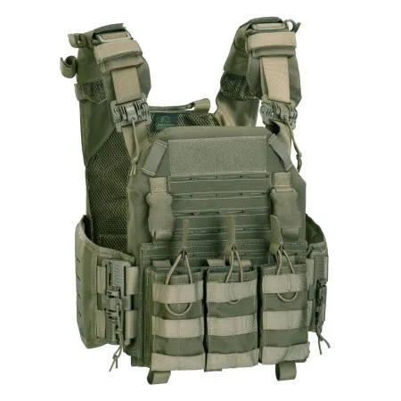 STORM PLATE CARRIER WITH QUICK RELEASE SYSTEM + TRIPLE MAG. POUCH VEGETATO VERDE COYOTE DEFCON 5 D5-BAV23
