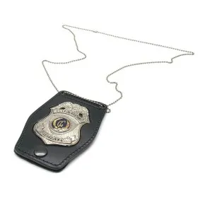 VEGA HOLSTER 1WB27 PORTA PLACCA DA COLLO IN CUOIO CON CATENELLA GUARDIE GIURATE