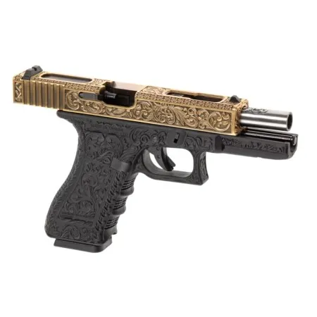 PISTOLA SOFTAIR GAS G18C FLORAL PATTERN  METAL FULL AUTO BRONZE WE 22295