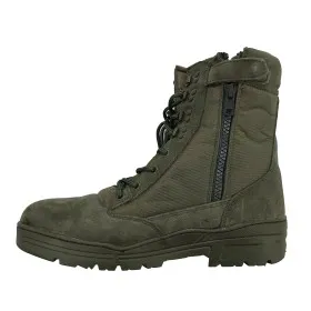 ANFIBI SOFTAIR MILITARI IN PELLE SNIPER BOOTS GREEN CON ZIP LATERALE FOSTEX 231172 OD