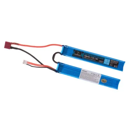 AIRSOFT LIPO BATTERY CRANE M4 CONNECTOR DEANS 1300 MAH 7.4V 25C NIMROD 28839